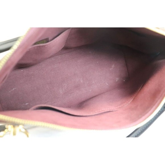 LOUIS VUITTON - Monogram Canvas Brown & Burgundy V TOTE MM Shoulder Bag - Picture 4 of 12